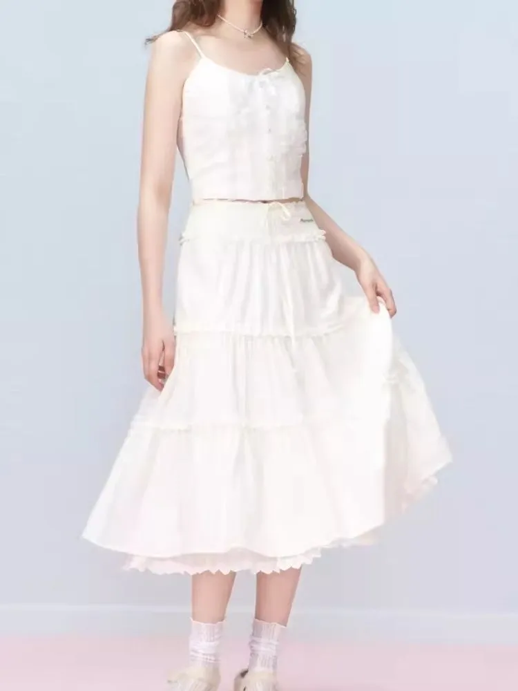 Lace Splicing Mesh Long Skirt【s0000006310】