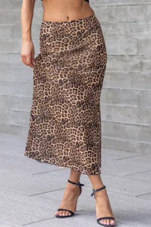 Leopard Mesh Skirt Leopard