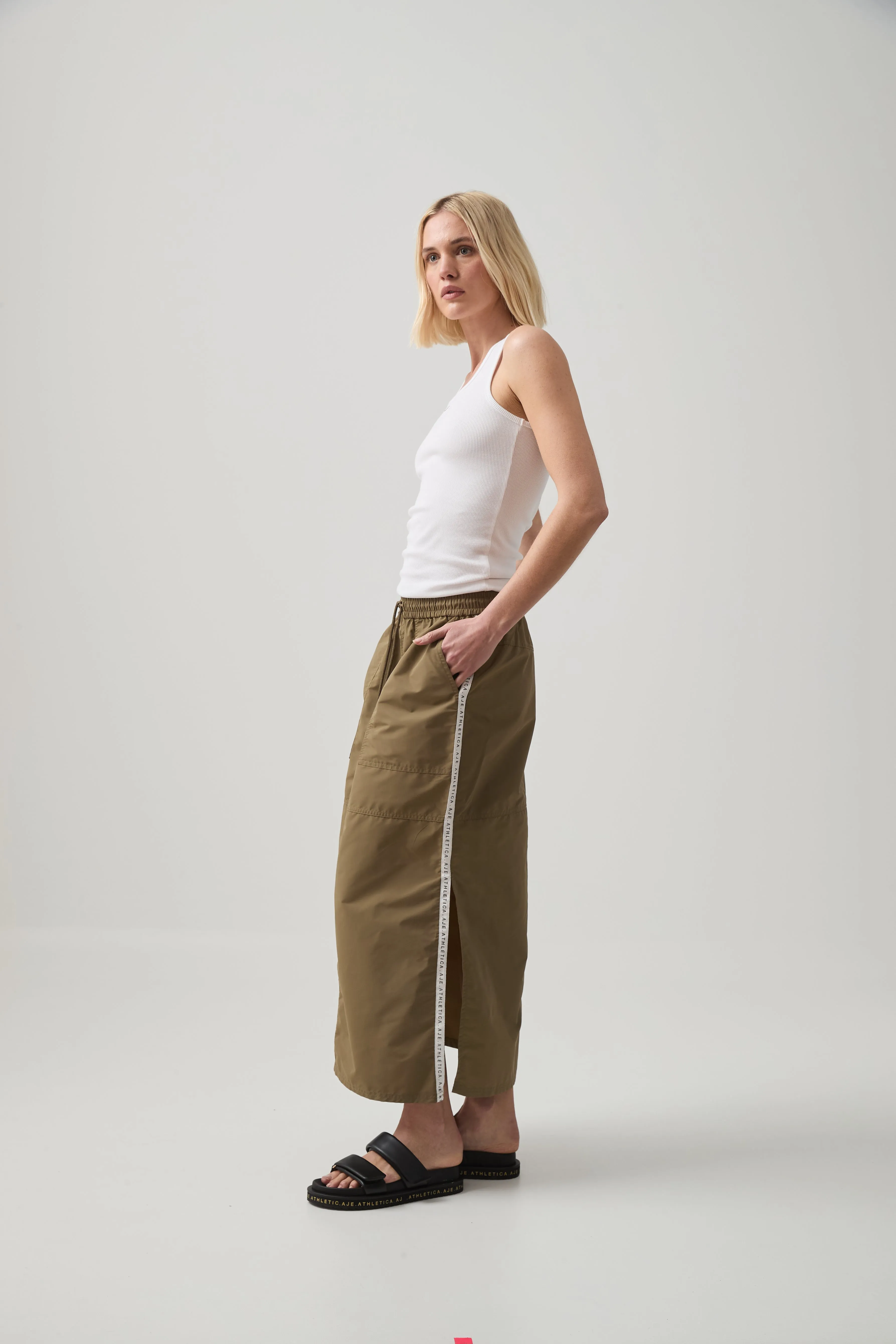 Logo Tape Spray Midi Skirt 647