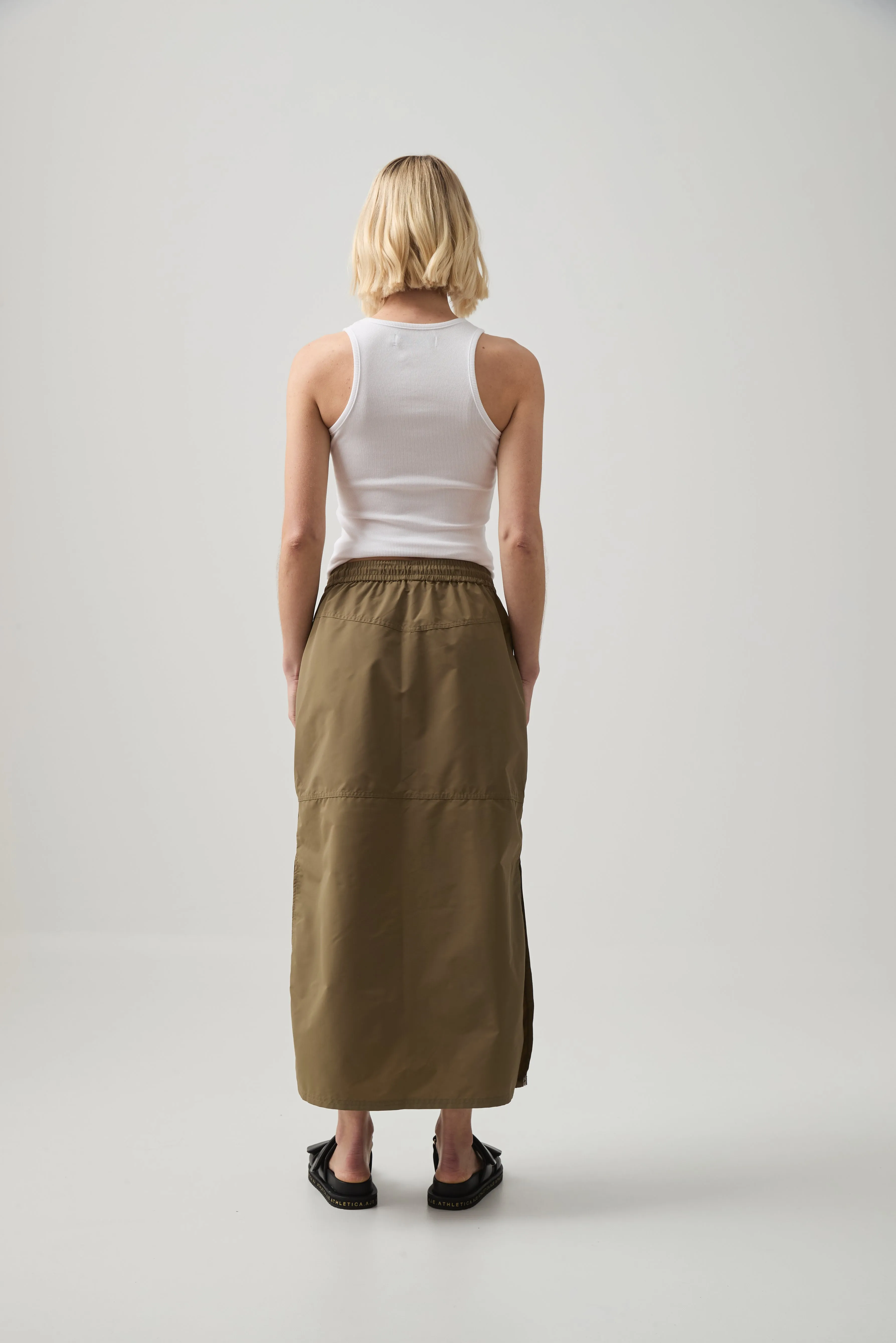 Logo Tape Spray Midi Skirt 647