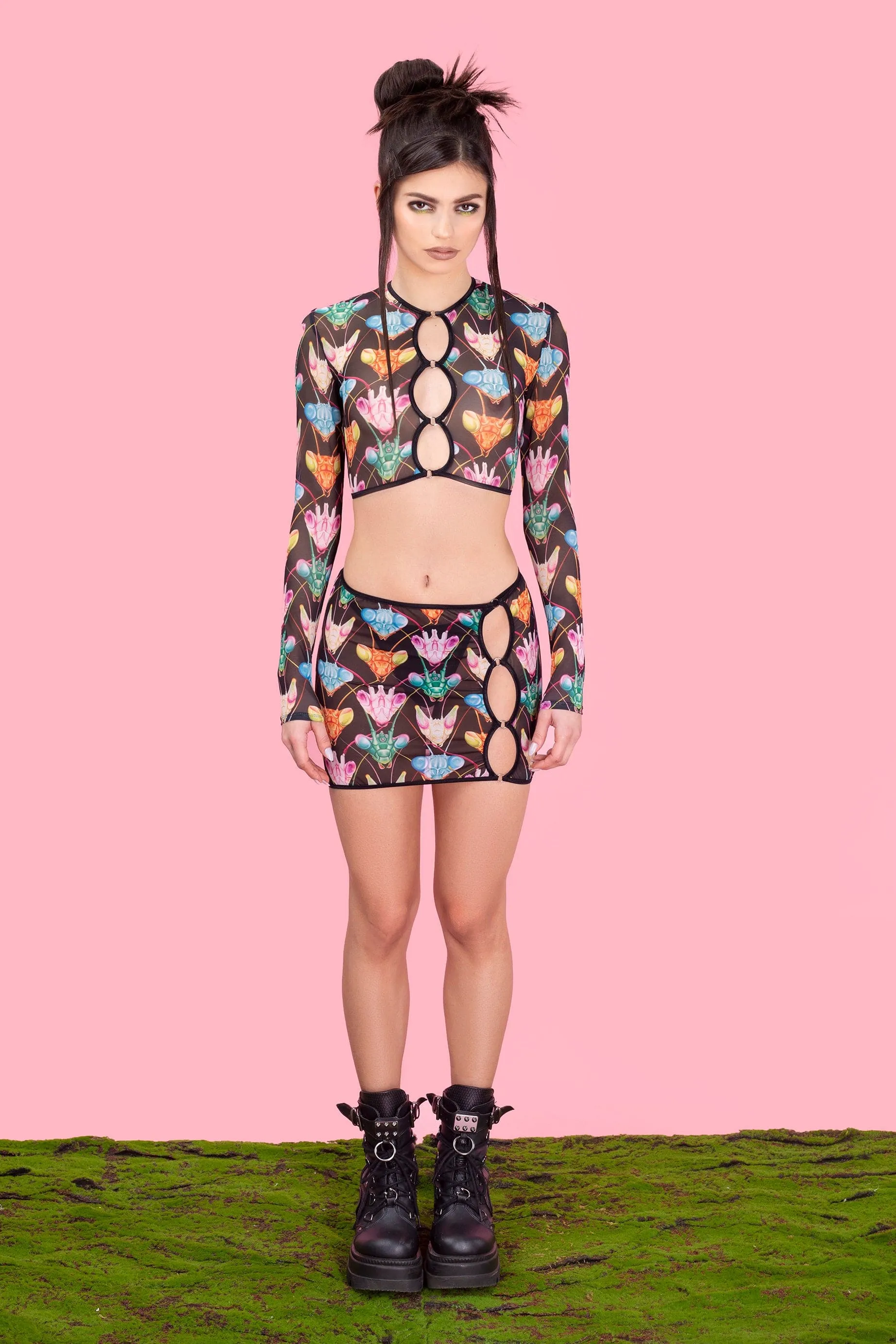 Maneater Mesh Cutout Skirt