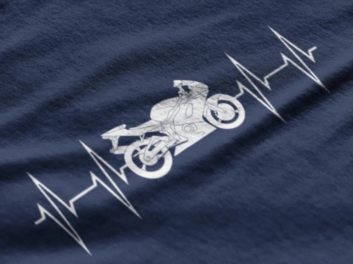 Men's Graphic T-Shirt Motorcycle Heartbeat Eco-Friendly Limited Edition Short Sleeve Tee-Shirt Vintage Birthday