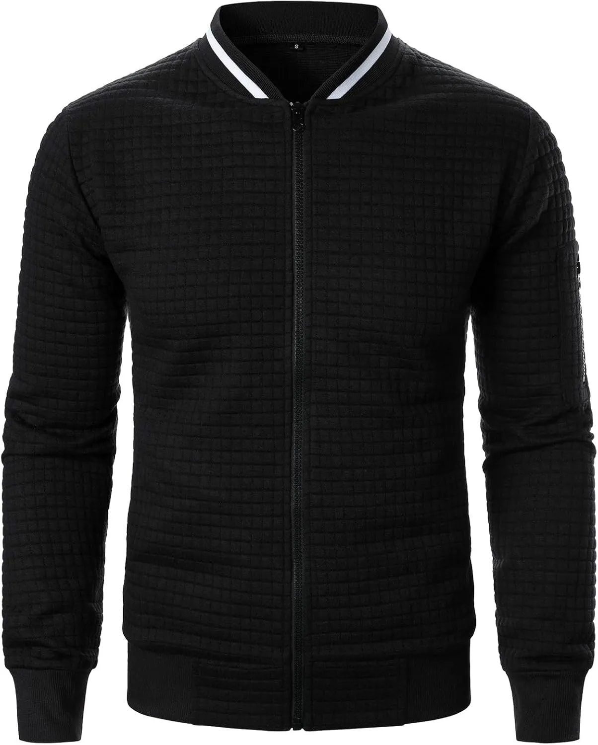 Mens Lightweight Bomber Jackets Casual Waffle Zip Up Fashion Varsity Jacket Plus Size Running Hiking Travel Coat Top