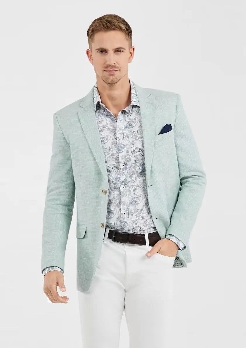 Mens Linen Suit Blazer for Men Casual Linen Suits for Men Lightweight Summer Linen Blazers for Wedding