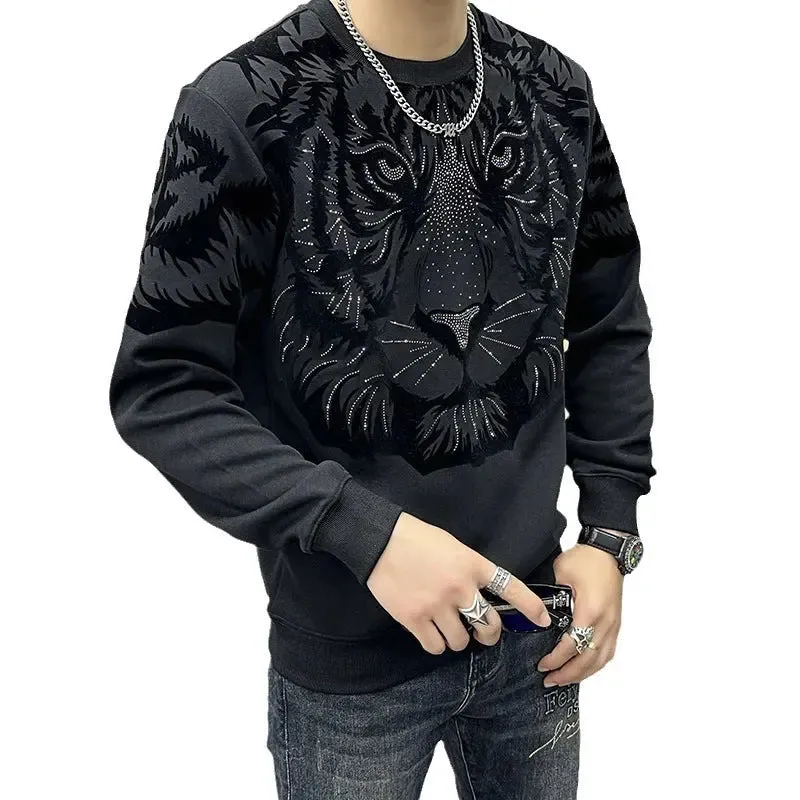 Men's Retro Crew Neck Bottoming Sweatshirt