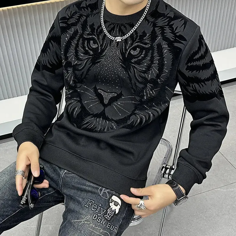 Men's Retro Crew Neck Bottoming Sweatshirt