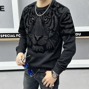 Men's Retro Crew Neck Bottoming Sweatshirt
