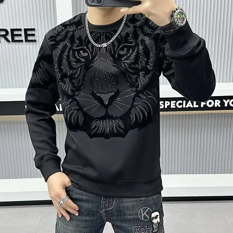Men's Retro Crew Neck Bottoming Sweatshirt