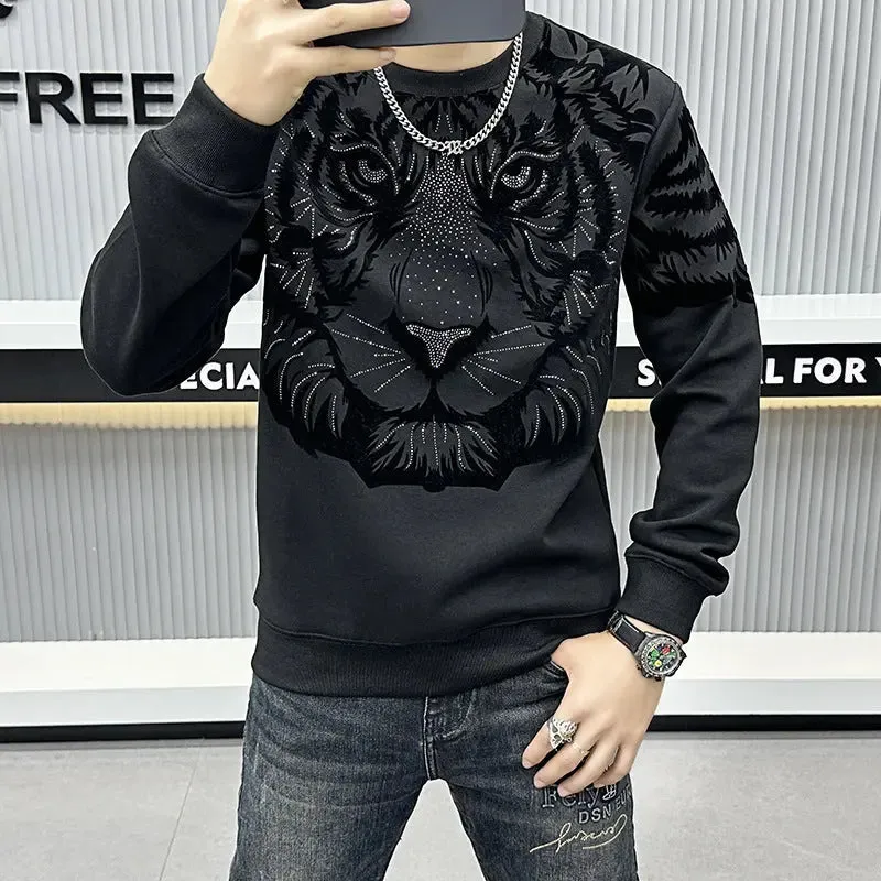 Men's Retro Crew Neck Bottoming Sweatshirt