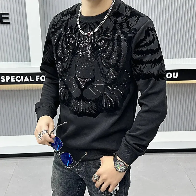 Men's Retro Crew Neck Bottoming Sweatshirt