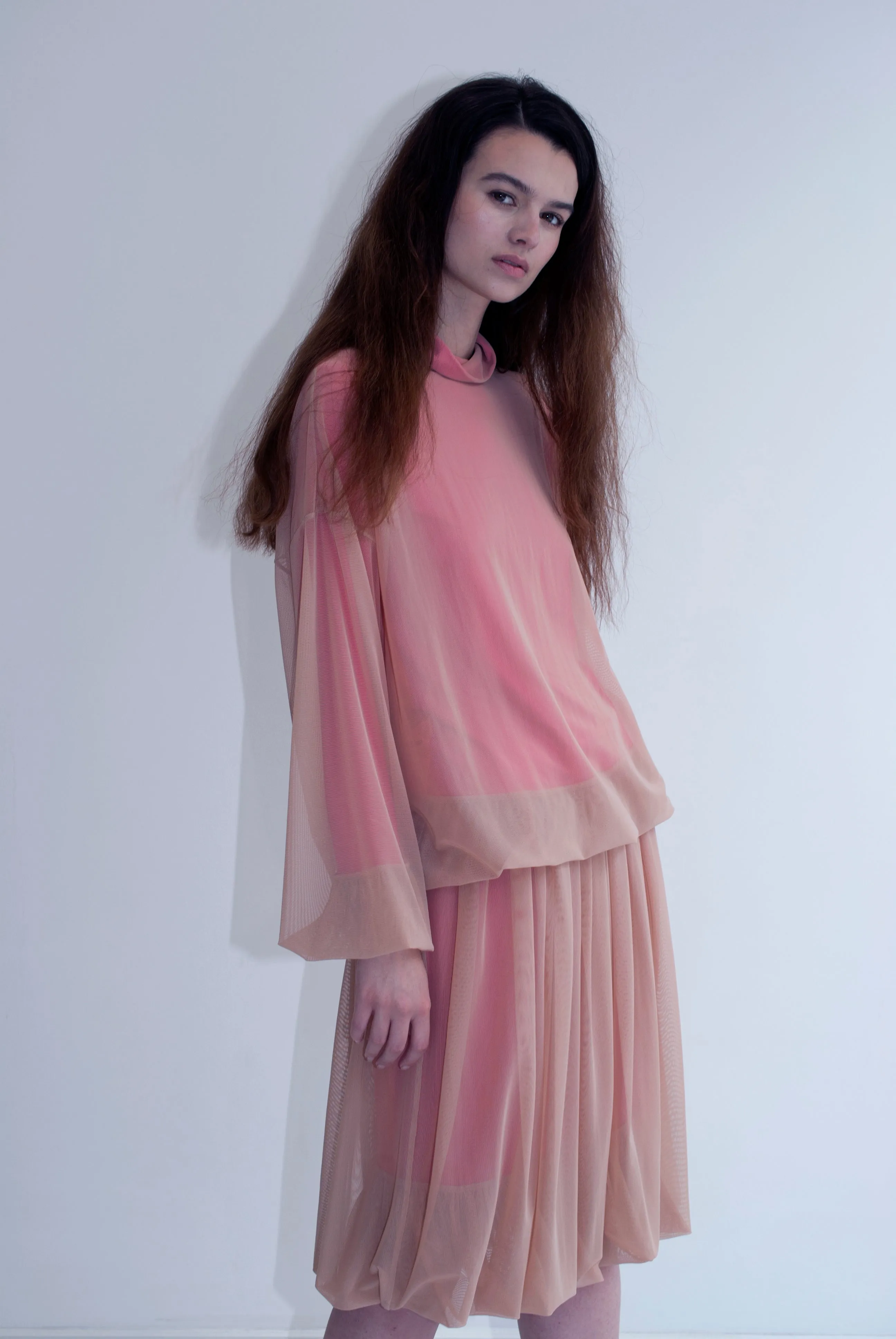 MESH SKIRT PINK
