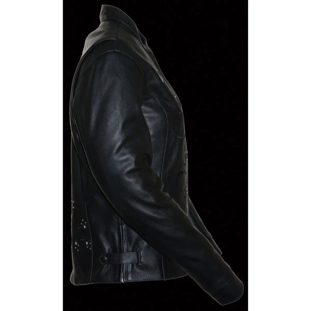 Milwaukee Leather ML2500 Women's Reflective Star Riveted Black Leather