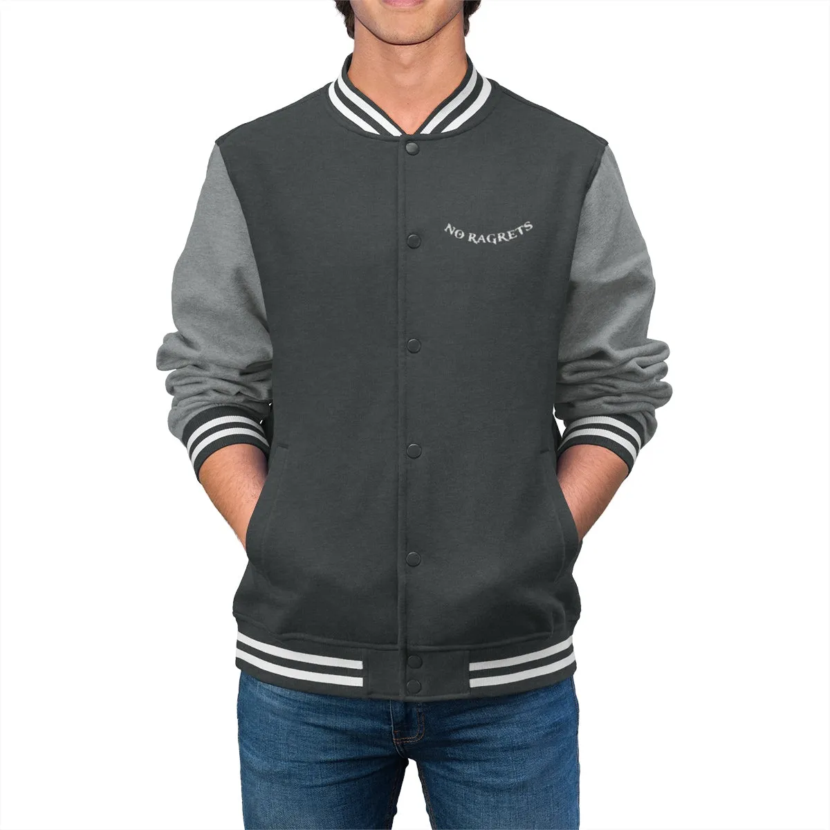 No Ragrets Men's Varsity Jock Jacket