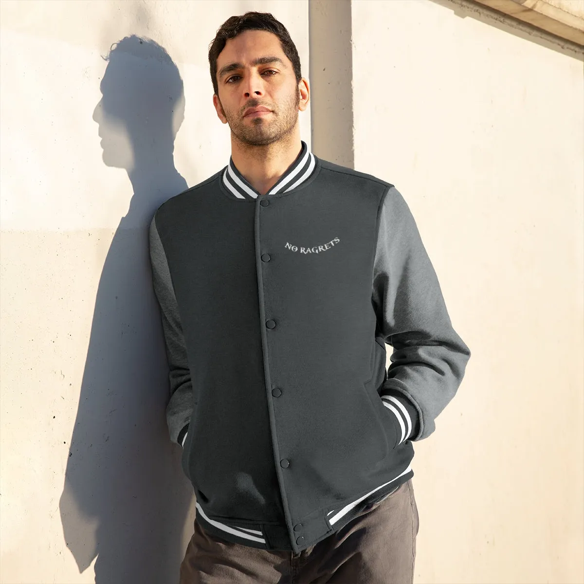 No Ragrets Men's Varsity Jock Jacket