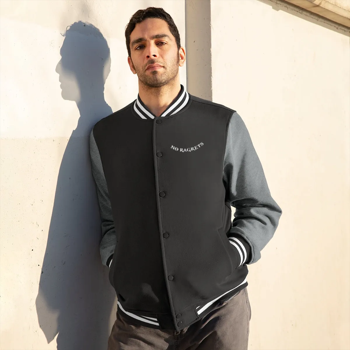 No Ragrets Men's Varsity Jock Jacket
