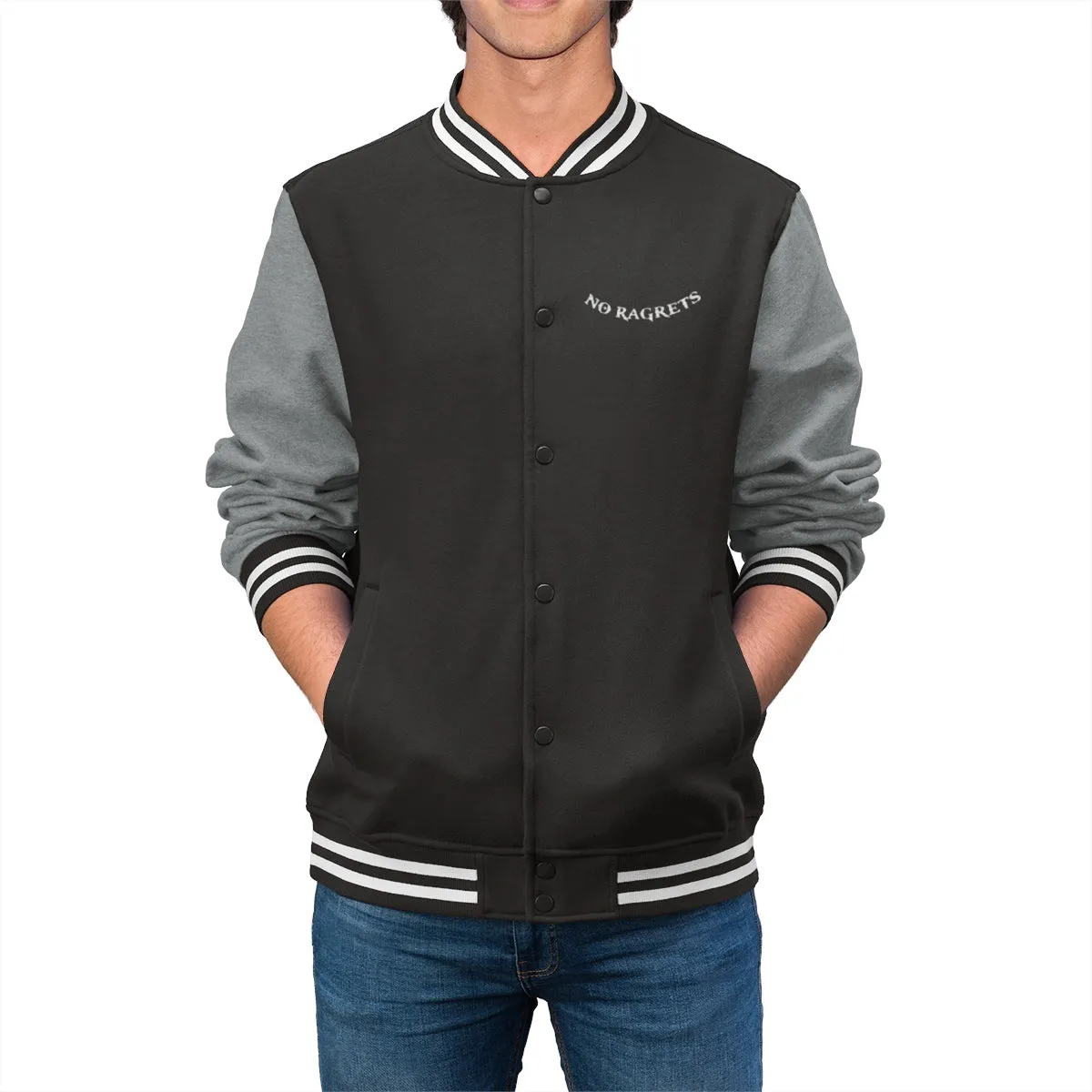 No Ragrets Men's Varsity Jock Jacket