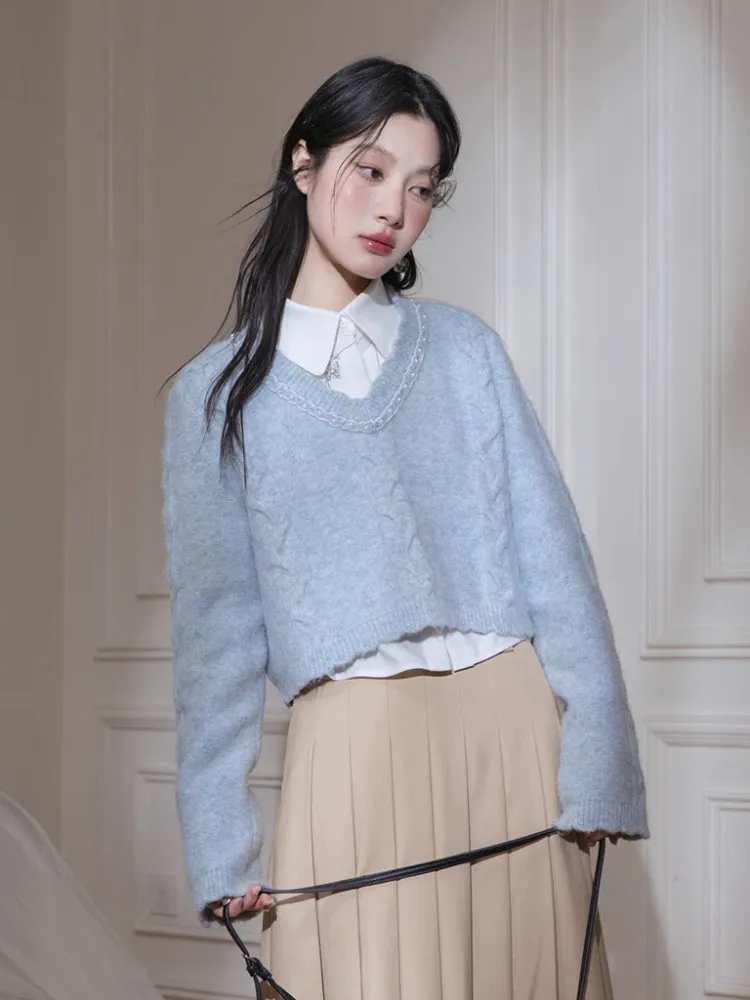 Patchwork pullover sweater【s0000007216】