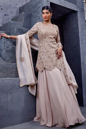 Peplum Kurta with Skirt Set