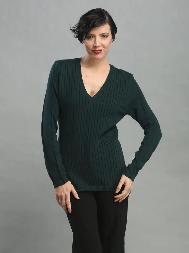 Pin Striped V Neck Pullover
