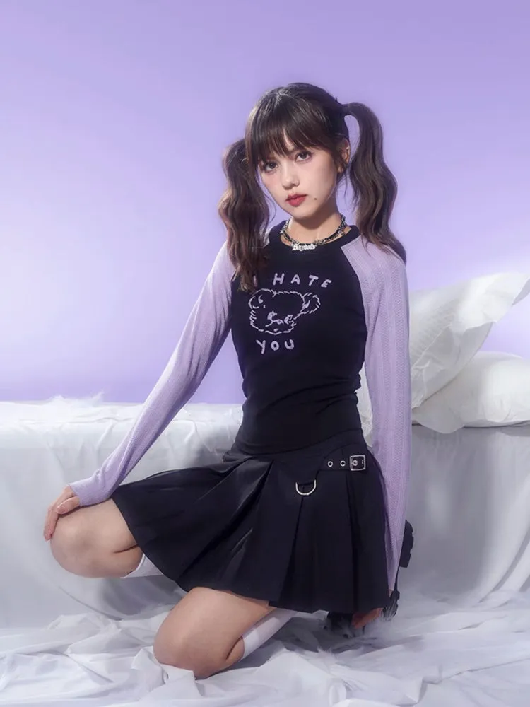 Punk Street High Waist Strap Pleated Skirt【s0000003835】