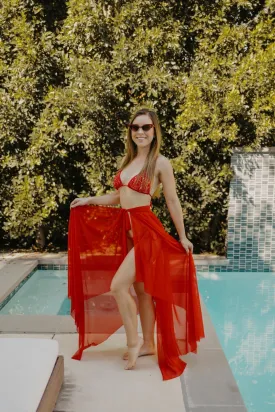 Red Mesh Skirt