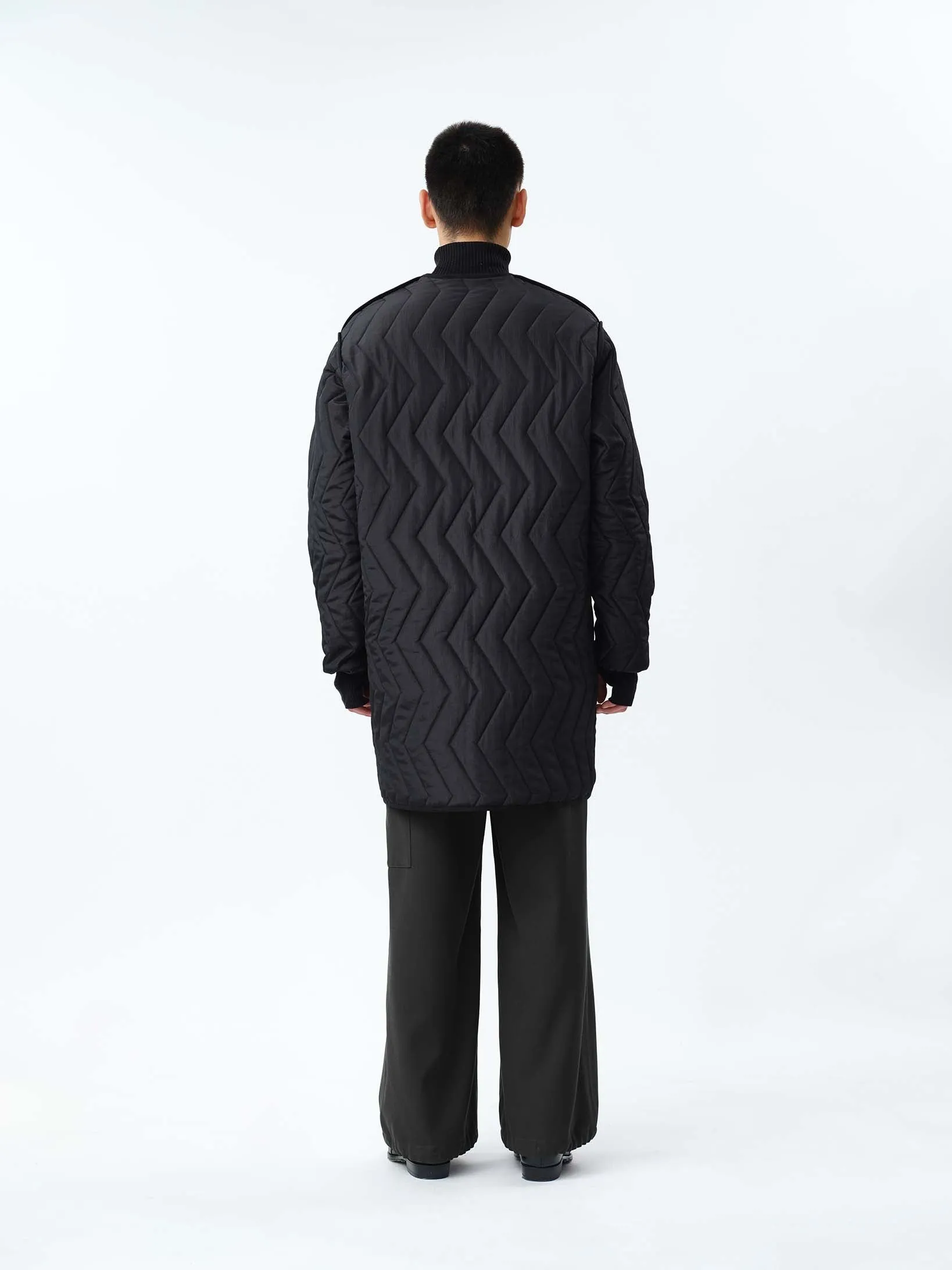 REVERSIBLE THUNDER QUILTING COAT .12【BLACK NAVY】