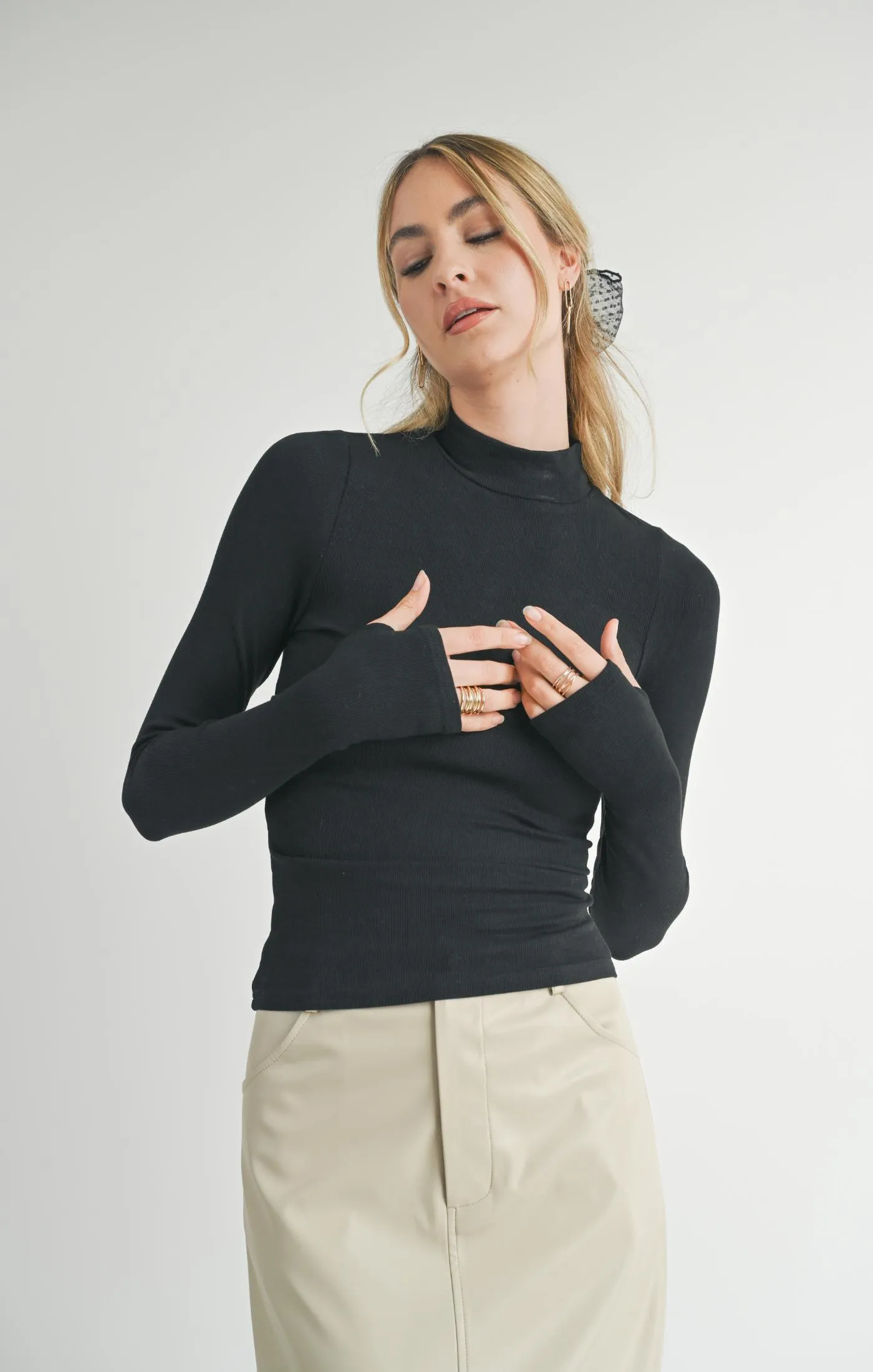 Sadie And Sage Ronan Turtleneck Knit Top