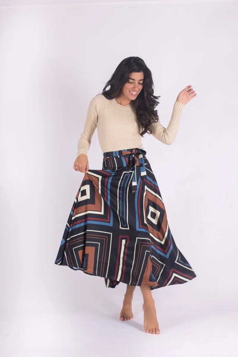 SANDY SKIRT (BROWN MULTI)
