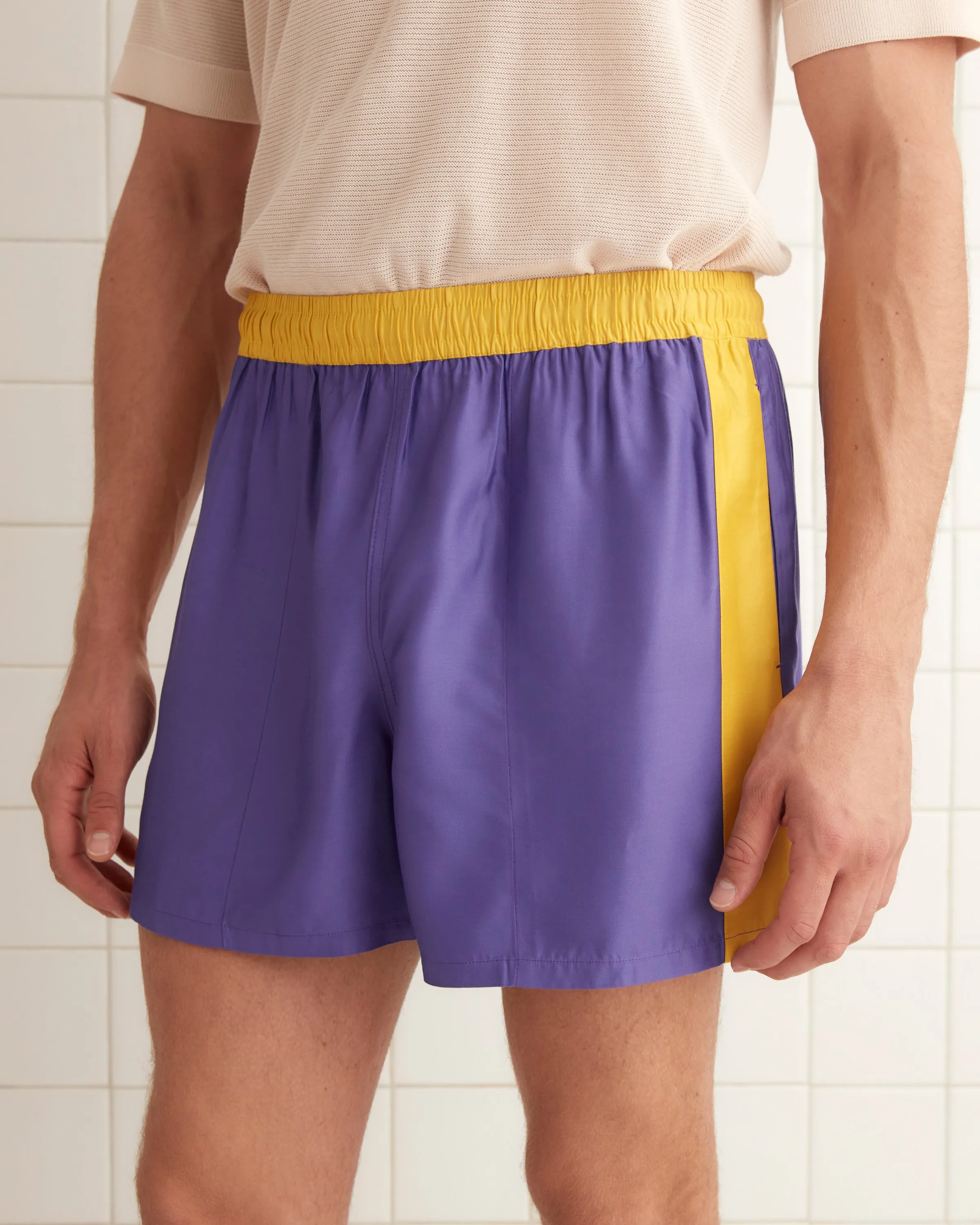 Satin Field Shorts - Purple