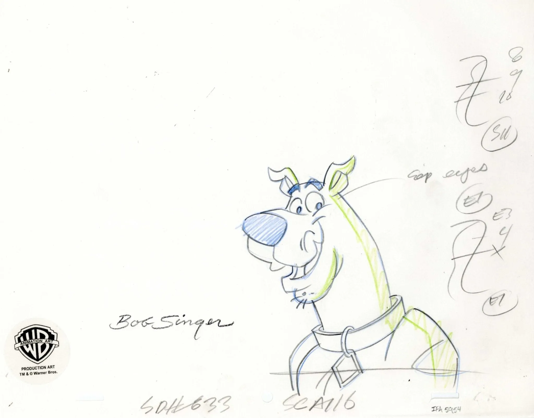 Scooby-Doo Original Production Drawing: Scooby