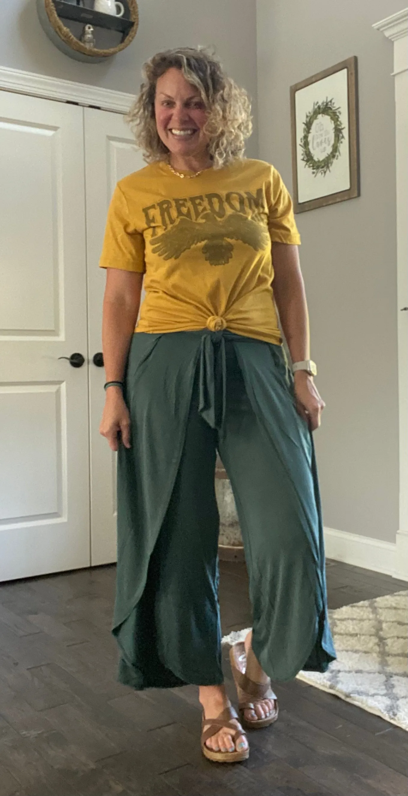 Self tie split leg pants