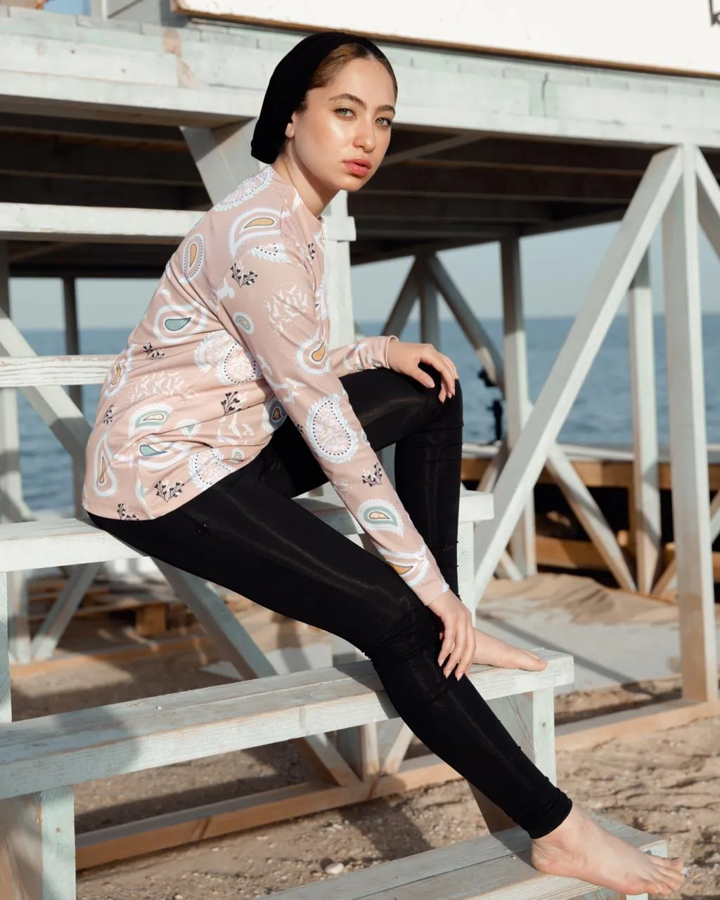 Short Swim Top | Paisley-Pink