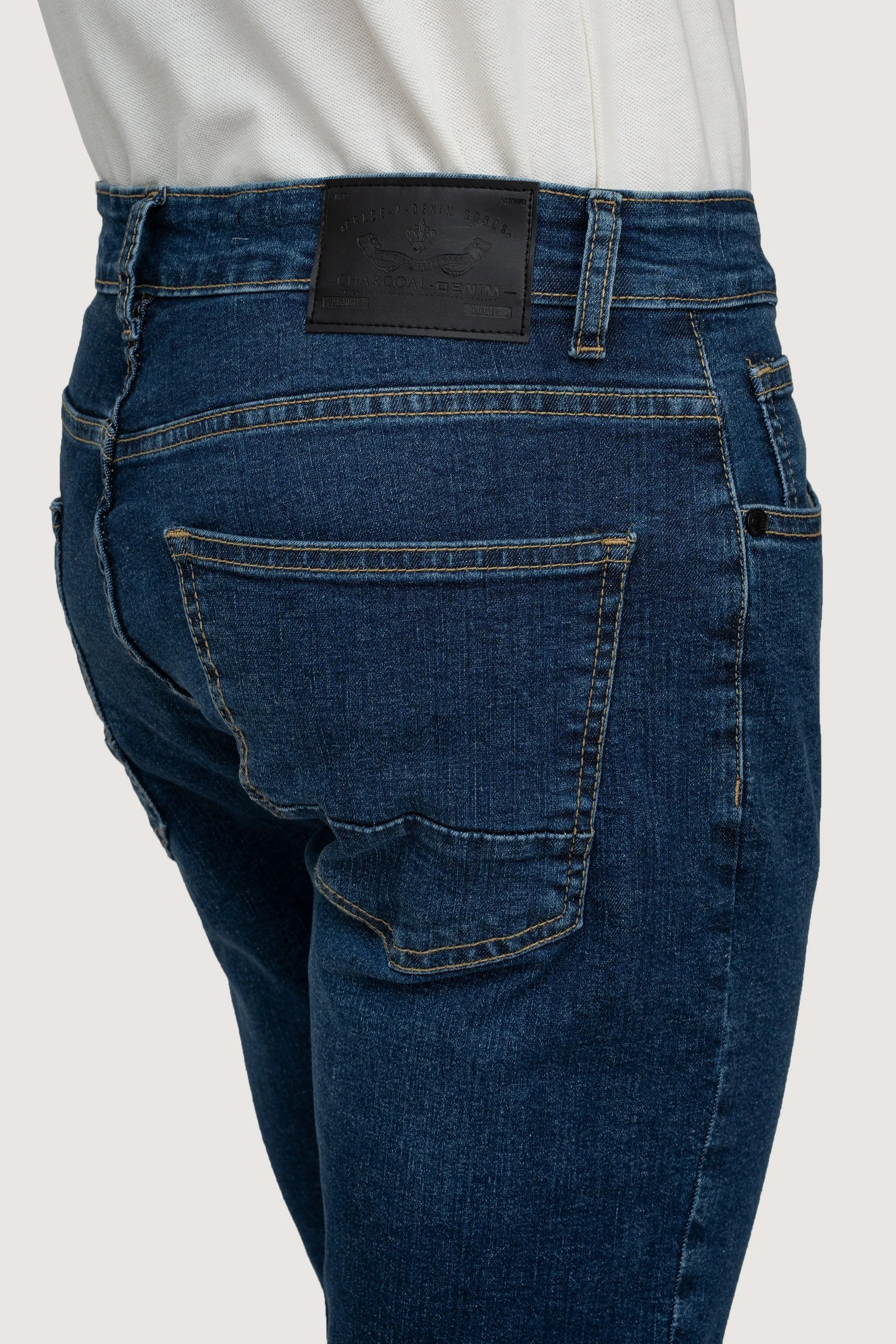 SKINNY LEG DENIM JEANS DARK BLUE