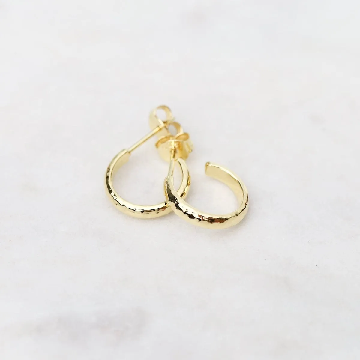 Small Finely Hammered Hoops