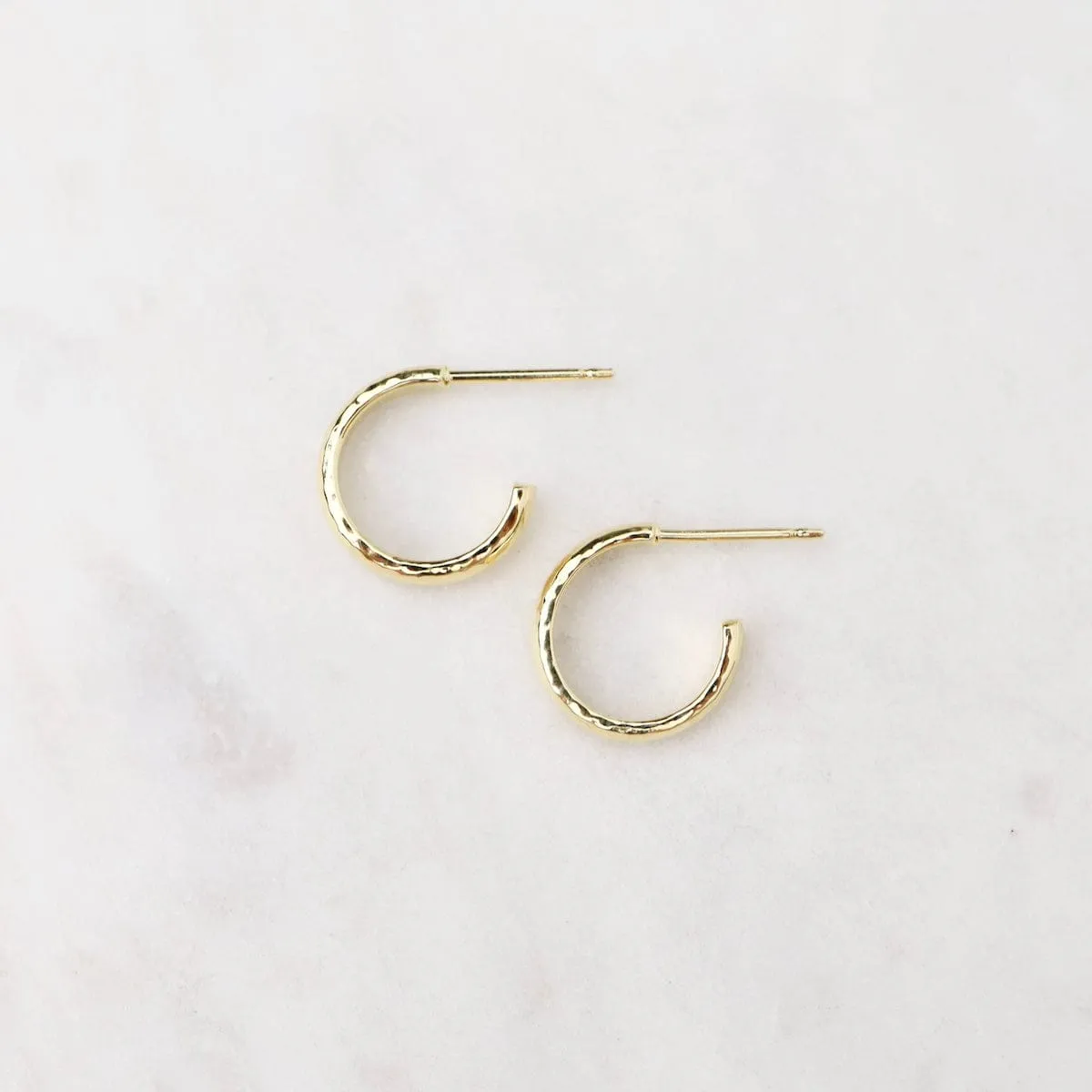 Small Finely Hammered Hoops