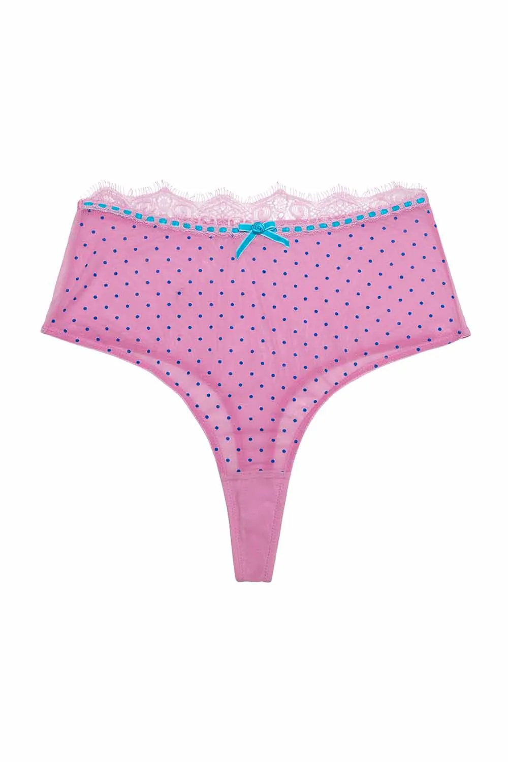 Sophia Pink High Waisted Thong