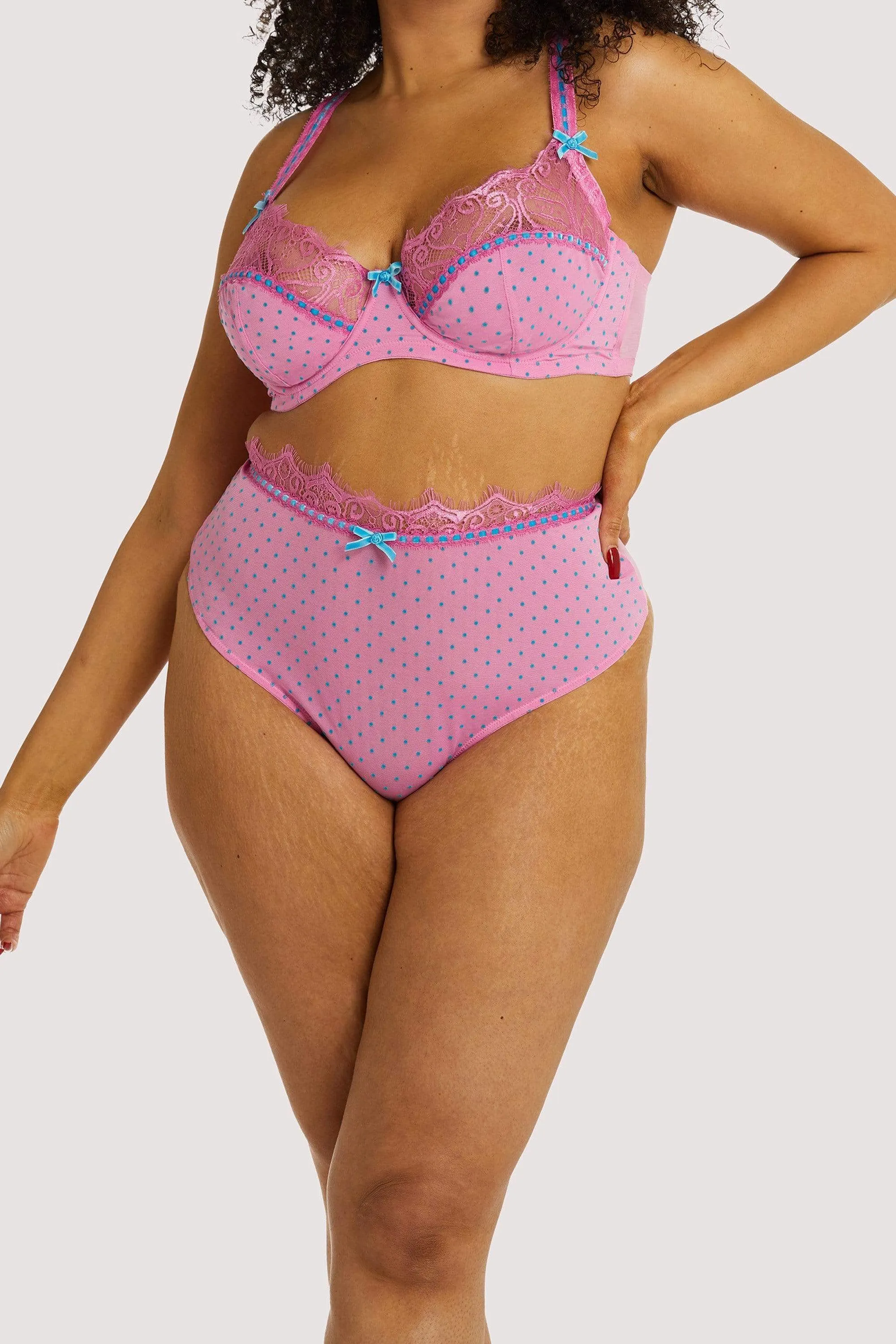 Sophia Pink High Waisted Thong
