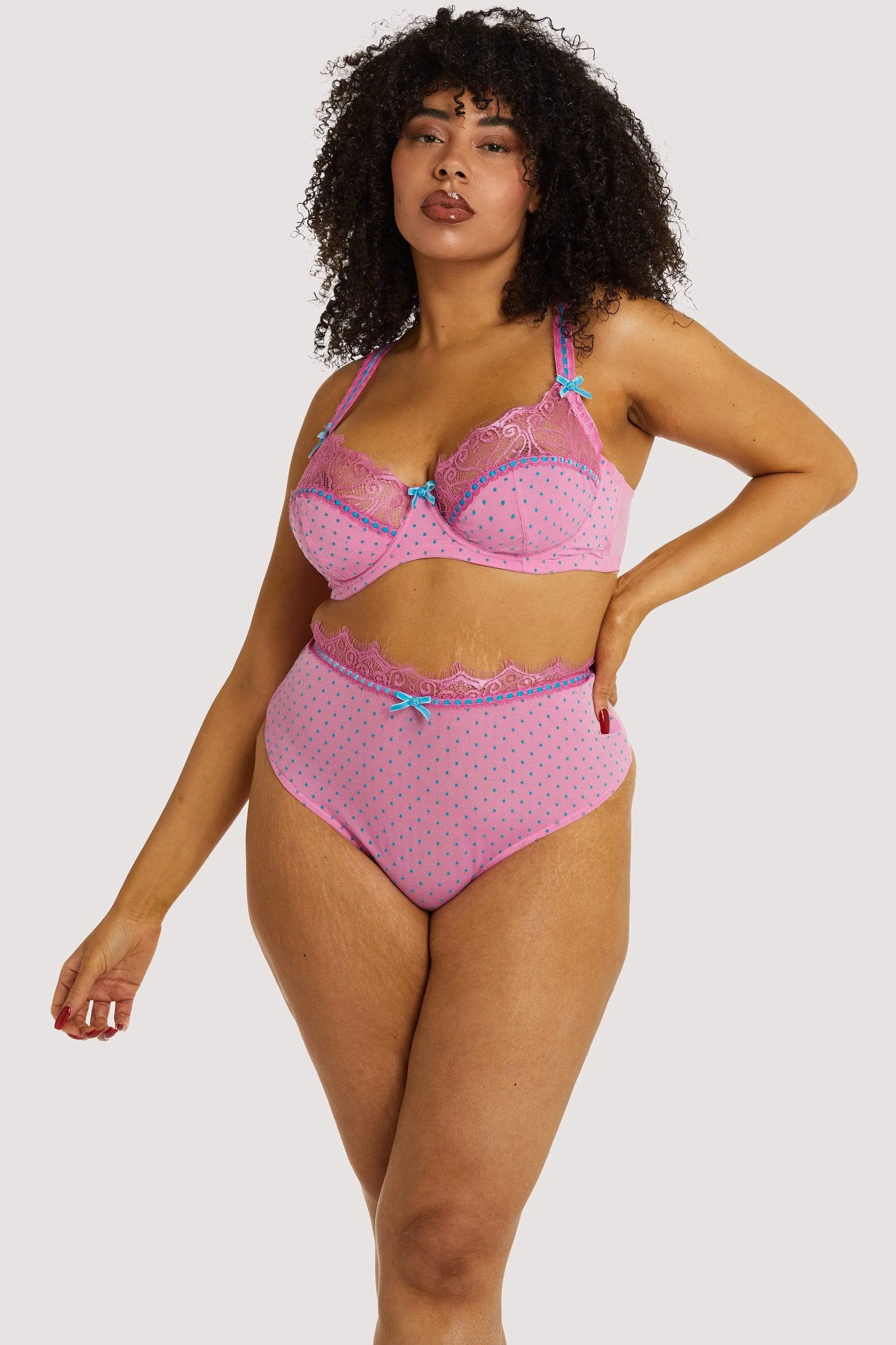 Sophia Pink High Waisted Thong