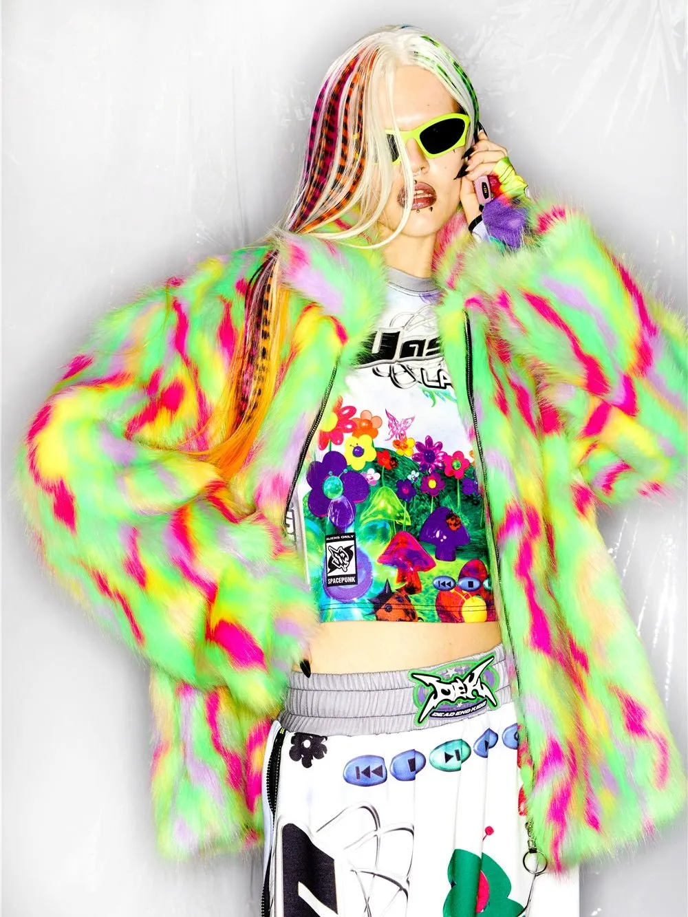 Street Loose Faux Fur Coat & Hat【s0000000233】
