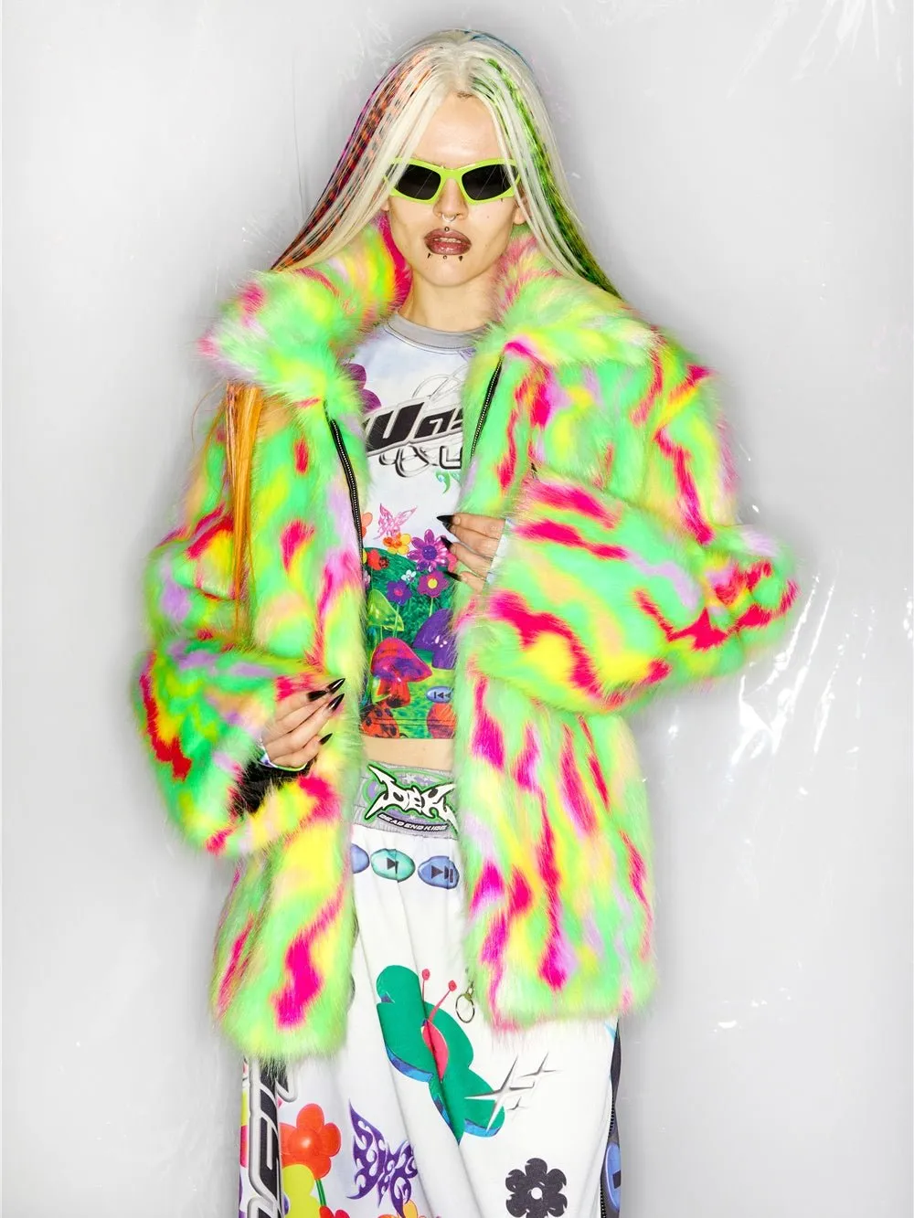 Street Loose Faux Fur Coat & Hat【s0000000233】