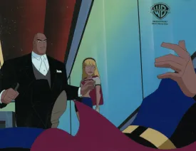 Superman the Animated Series Original Production Cel on Original Background: Lex Luthor, Supergirl