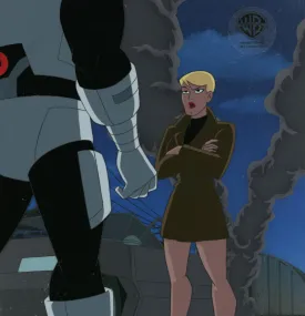 Superman The Animated Series Original Production Cel on Original Background with Matching Drawing: Corey Mills, Maggie Sawyer