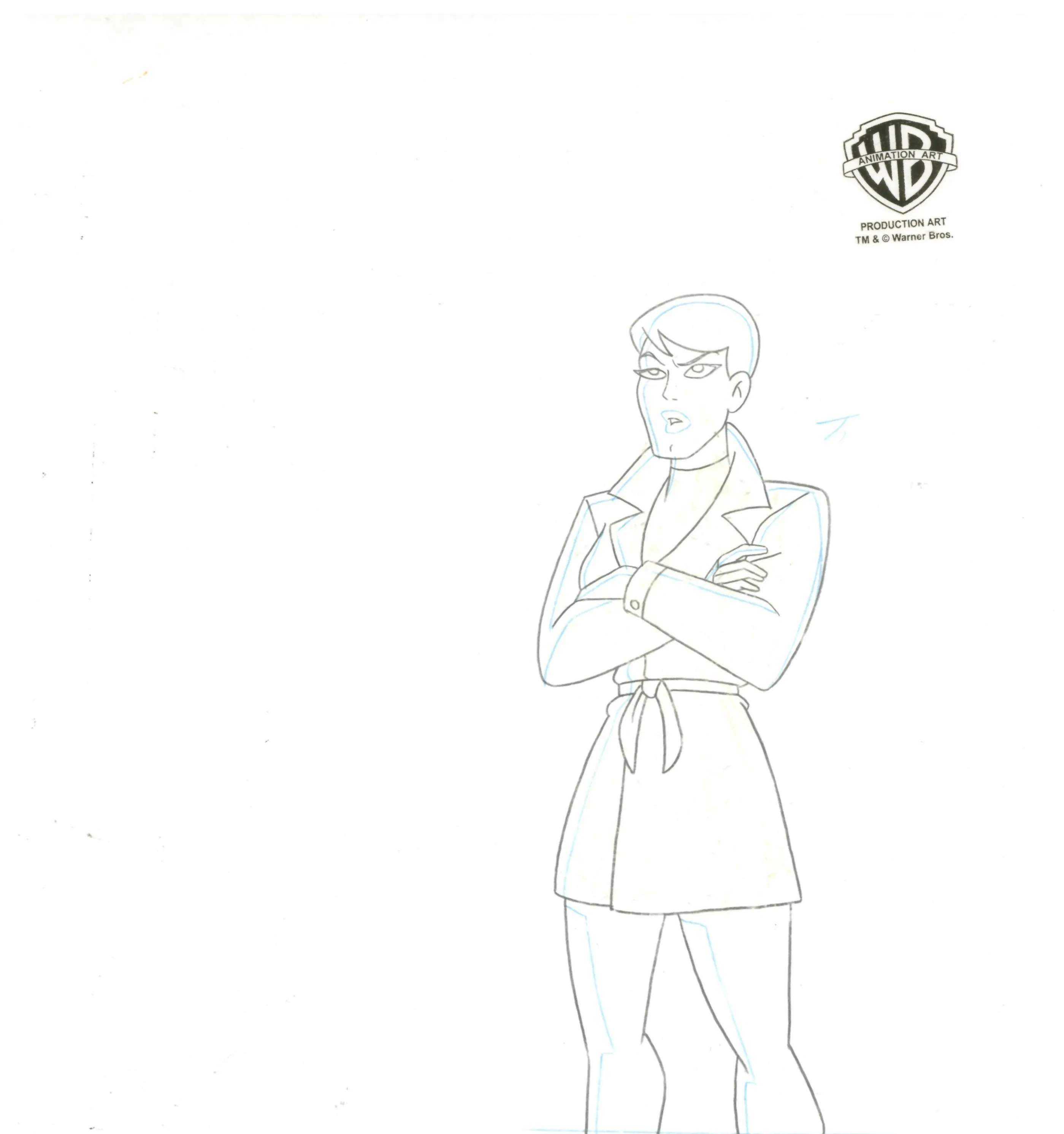 Superman The Animated Series Original Production Cel on Original Background with Matching Drawing: Corey Mills, Maggie Sawyer