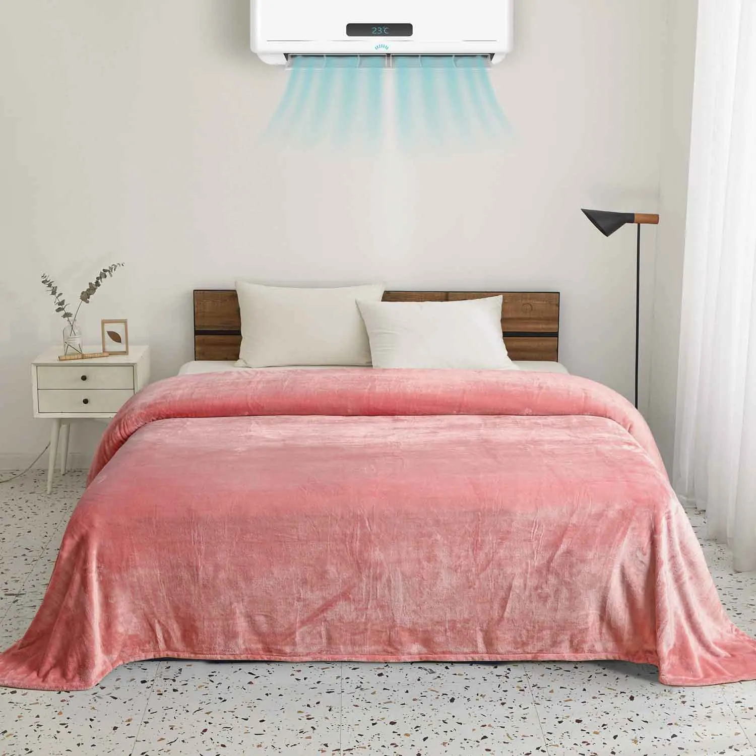 Supersoft 310 gsm Snuggly AC Fleece Blanket Dusky Rose