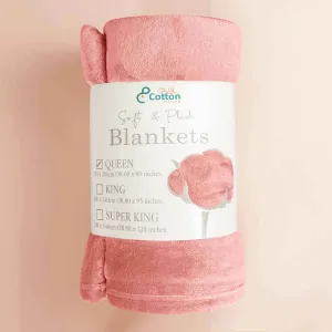 Supersoft 310 gsm Snuggly AC Fleece Blanket Dusky Rose