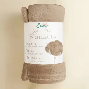 Supersoft 310 gsm Snuggly AC Fleece Blanket Sand