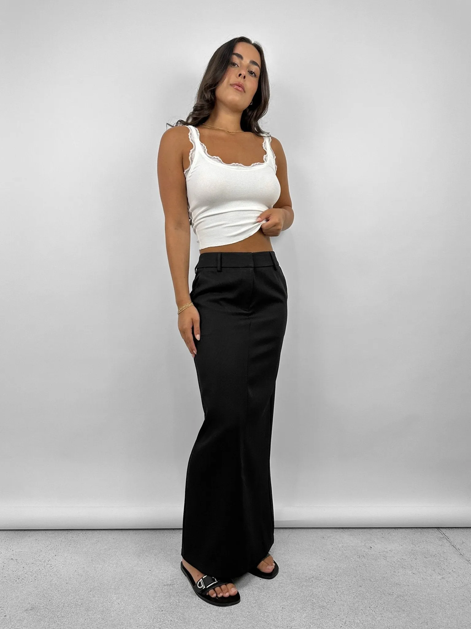Tailored Trouser Midi Skirt