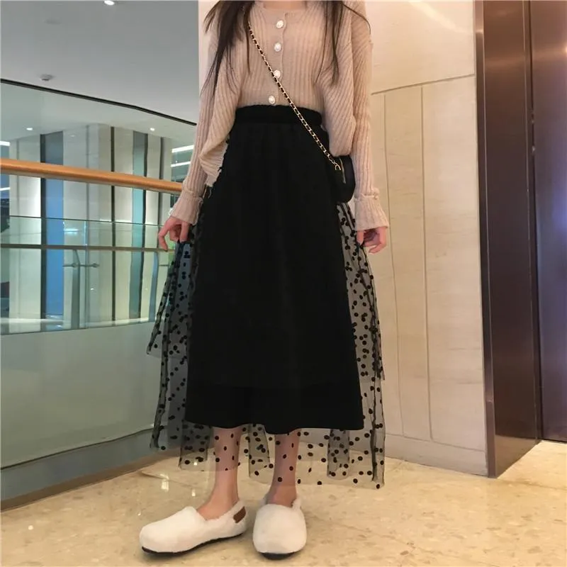 Vintage Multi-layered High-waist Skirt