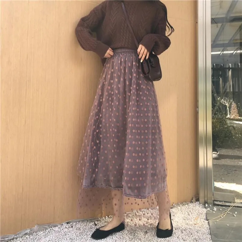 Vintage Multi-layered High-waist Skirt