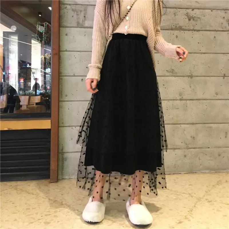 Vintage Multi-layered High-waist Skirt